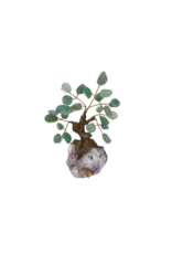 Jade Garnet Tree on Crystal Cluster 5"H