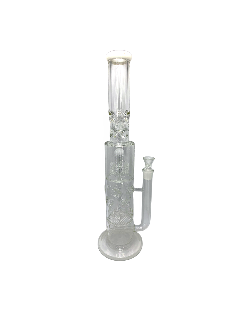 Glass Water Pipe for Smoking with Double Mushroom Showerhead