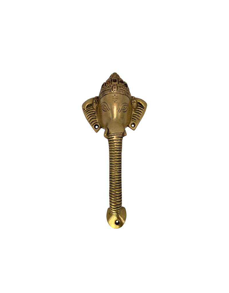 Lord Ganesh Brass Door Handle 9.5"H x 3.25"W