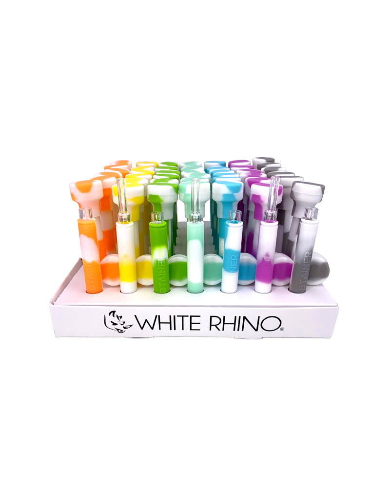 White Rhino Glow in The Dark Dabtainer Silicone Straw