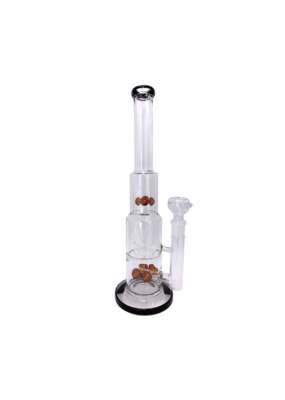 15" Button Perc Straight Base Water Pipe