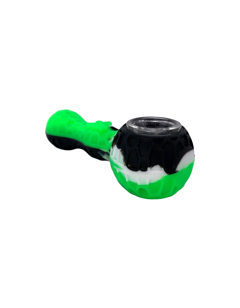 Silicone Tobacco Smoking Pipe GREEN 4.25 Silicone Smoking Pipe Glass  Screen