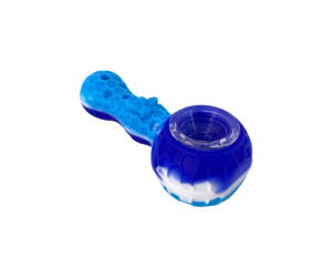 2-Pack Black Smoking Silicone Pipes 4.3" W/ Honeycomb Glass