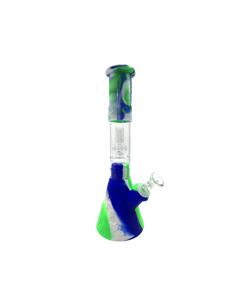 11" Silicone Beaker Water Pipe With Removable Showerhead Perc