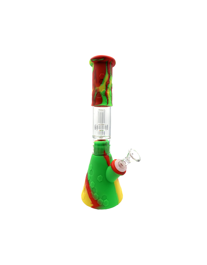 11" Silicone Beaker Water Pipe With Removable Showerhead Perc