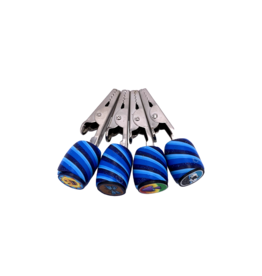 Milli Fury Fimo Alligator Clip Blue Swirl