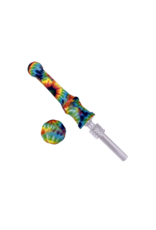 4.75" Rainbow Tie Dye Silicone Nectar Collector