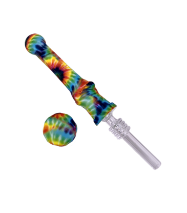 4.75" Rainbow Tie Dye Silicone Nectar Collector