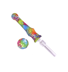 4.75" Color Splatter Silicone Nectar Collector Neon Pastel