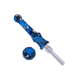 4.75" Pirate Skull Silicone Nectar Collector Blue