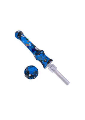 4.75" Pirate Skull Silicone Nectar Collector Blue