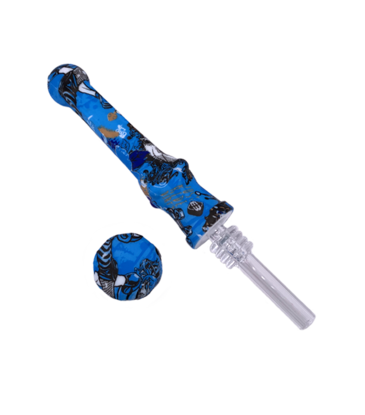 4.75" Pirate Skull Silicone Nectar Collector Blue