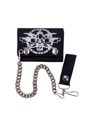 Bike Chain Skull Leather Tri-Fold Chain Wallet