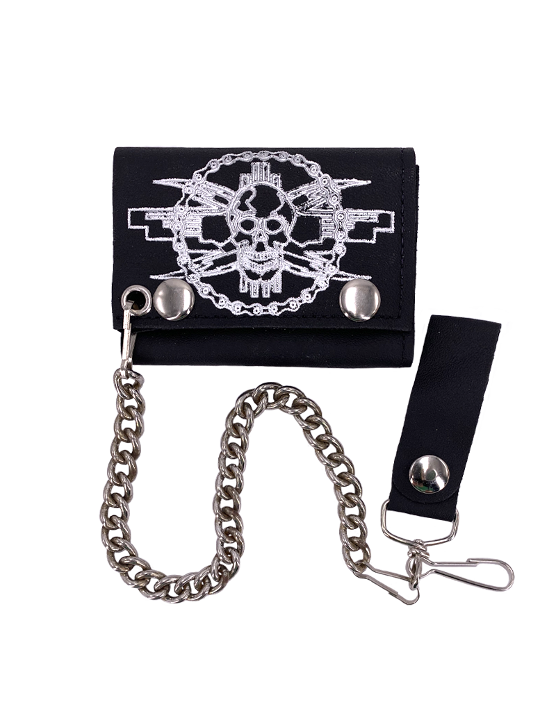 Black Tri-Fold Chain Wallet