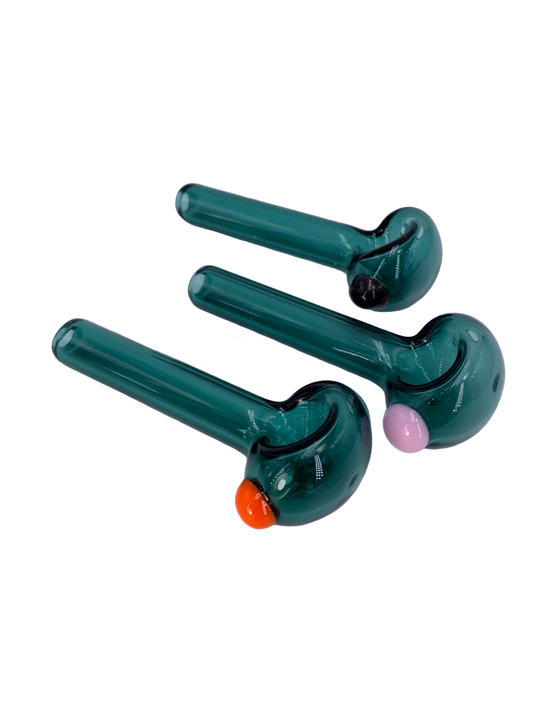 3.25" Import Slayer Lake Green Hand Pipe With Color Accent
