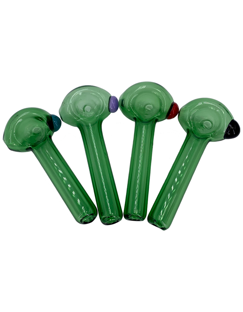 3.25" Import Slayer Green Hand Pipe With Color Accent