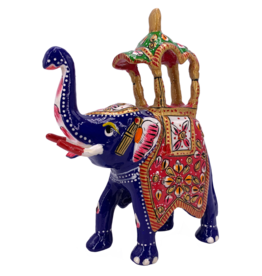 Standing Elephant Hand Painted Lacquer Statue 6"H