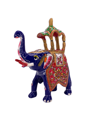 Standing Elephant Hand Painted Lacquer Statue 6"H