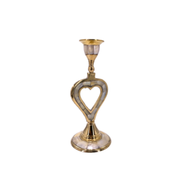 Heart Brass Candle Stand 6.5"H