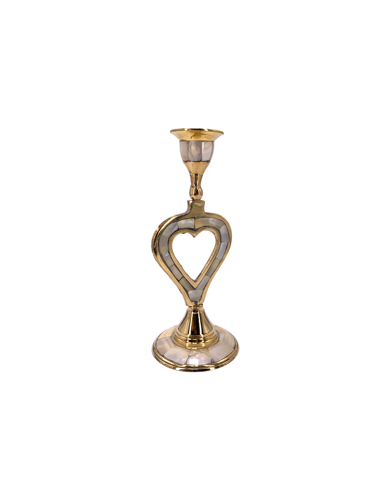 Heart Brass Candle Stand 6.5"H