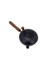 Metal Censer Incense Burner with Wooden Handle  10.5"L