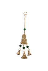 Buddha Brass Chime with Beads 9"H