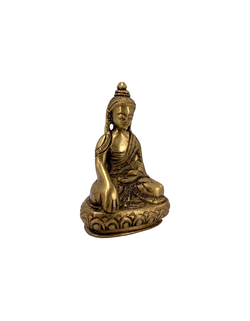 Sakyamuni Buddha Brass Statue 3"H
