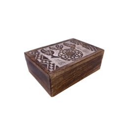 Dreamcatcher Carved Wooden Box 7" x 5"