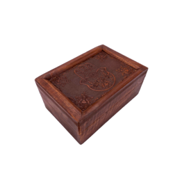 Hamsa Hand Carved Wooden Box 6" x 4"