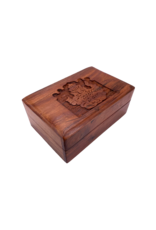 Lord Ganesh Carved Wooden Box 6" x 4"