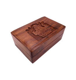 Lord Ganesh Carved Wooden Box 6" x 4"