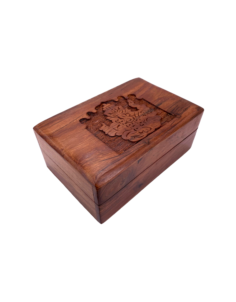 Lord Ganesh Carved Wooden Box 6" x 4"