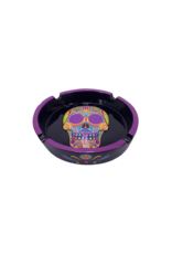 Day of The Dead Purple Sugar Skull Ashtray 5.75"D