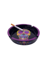 Day of The Dead Purple Sugar Skull Ashtray 5.75"D