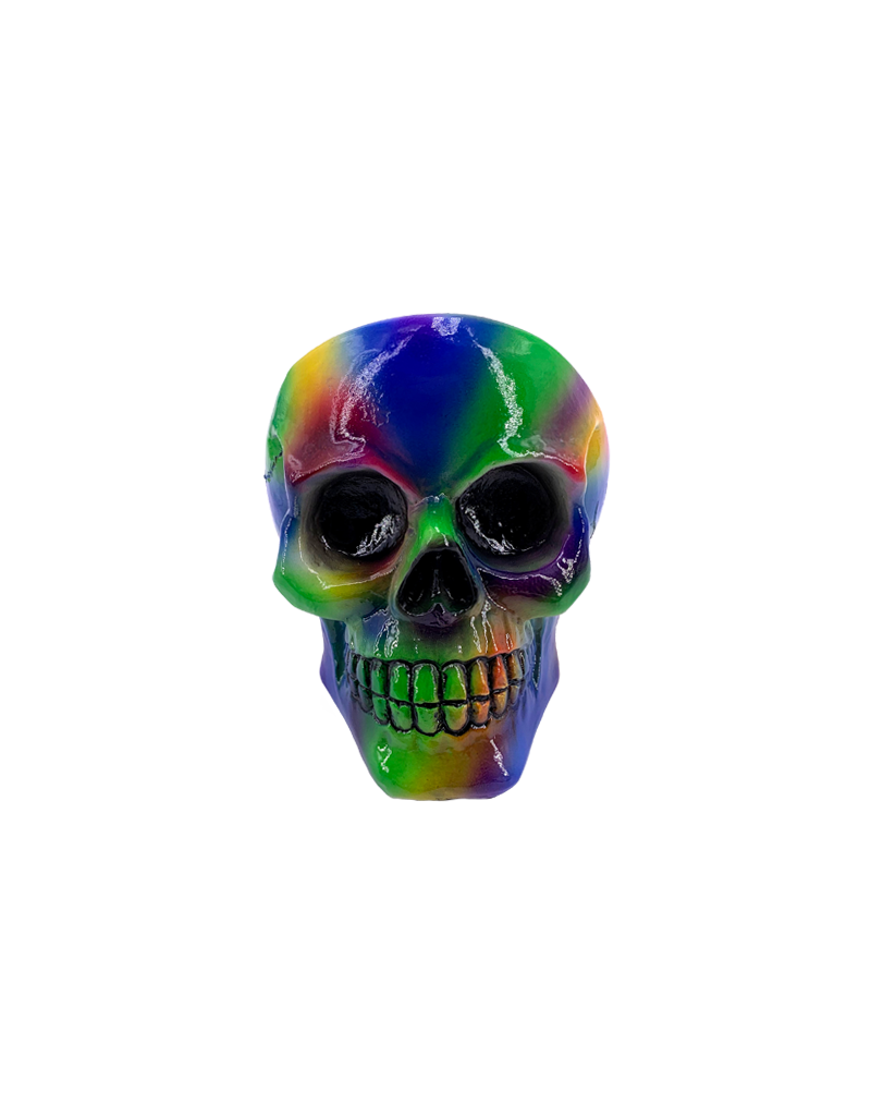 Tie Dye Skull Ashtray 4"D