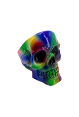 Tie Dye Skull Ashtray 4"D