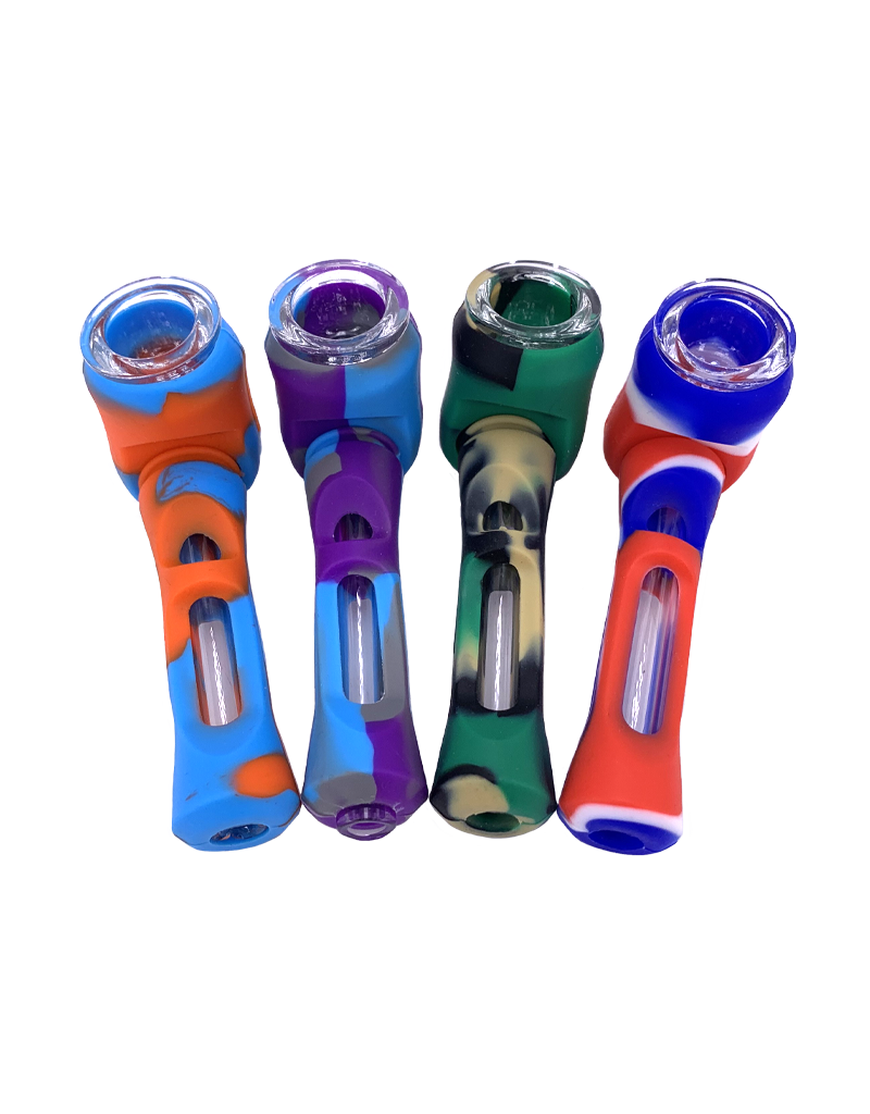 4" Multi Color Hammer Silicone Hand Pipe