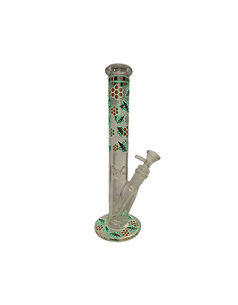 12" Glow in The Dark Honey Bee Water Pipe