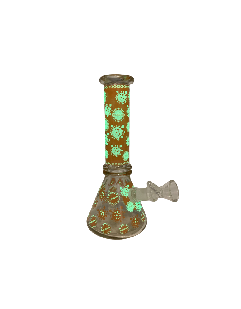 8" Glow in The Dark Covid 19 Water Pipe