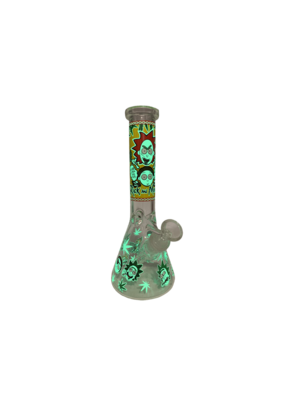 10" Glow in The Dark Rick and Morty Water Pipe Blue
