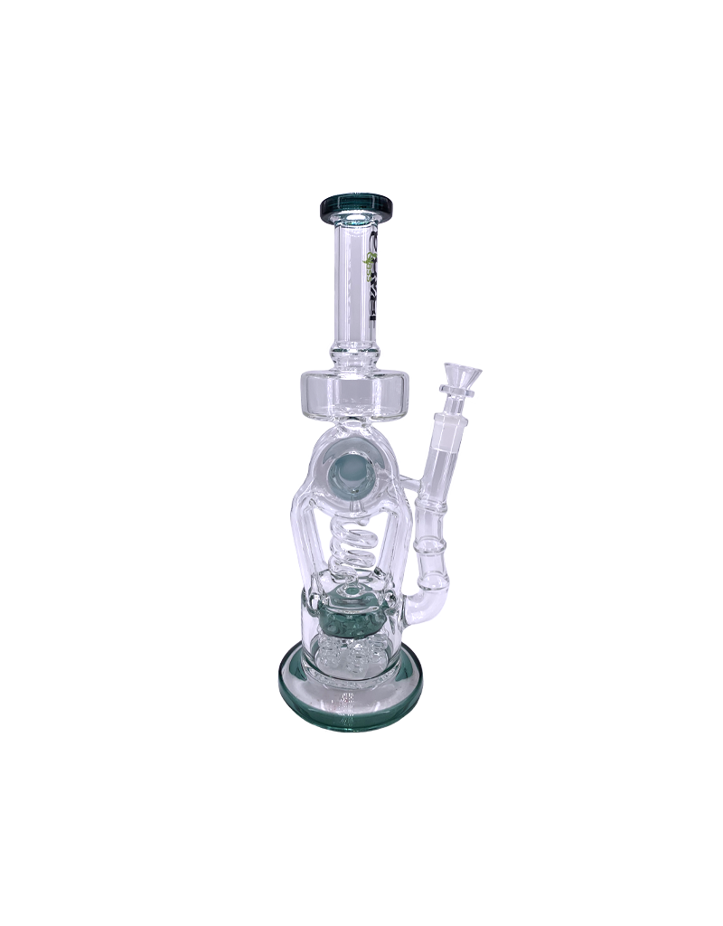13" Clover Quad Circ Perc Coil Recycler Water Pipe