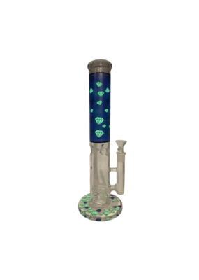 14" Glow in The Dark Diamond Water Pipe 7mm Thick