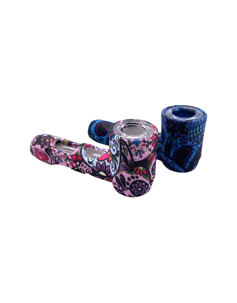 4" Day of The Dead Silicone Hammer Hand Pipe