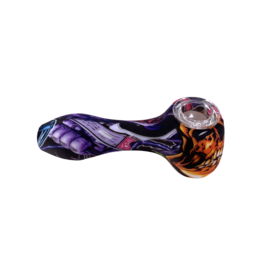 4.5" Graffiti Zombie Skull Silicone Hand Pipe