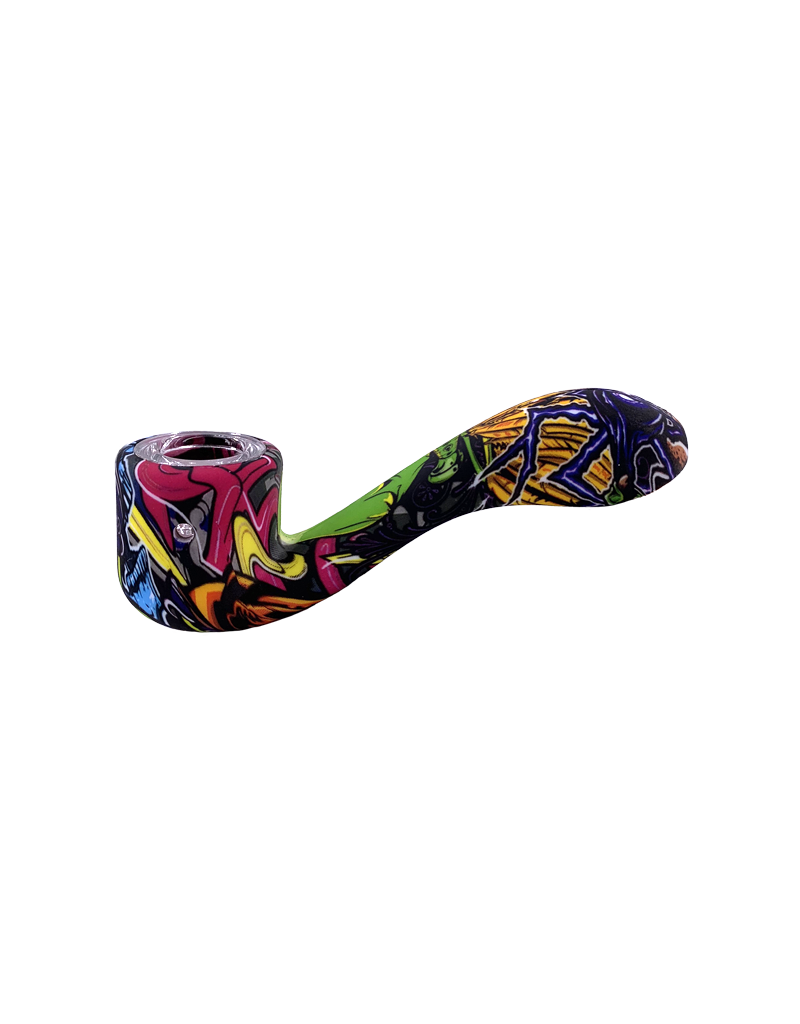 4.5" Graffiti Zombie Skull Silicone Gandalf Hand Pipe