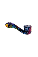 4.5" Graffiti Zombie Skull Silicone Gandalf Hand Pipe