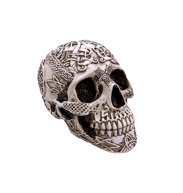 Hand Painted Celtic Skull 6.5"H