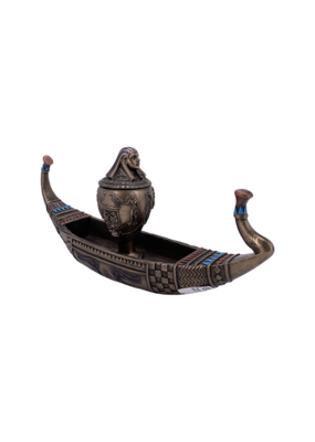 Pharaoh Canoe With Canopic Jar 9.25"L