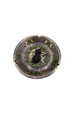 Black Wicca Cat Ashtray 4.75"D