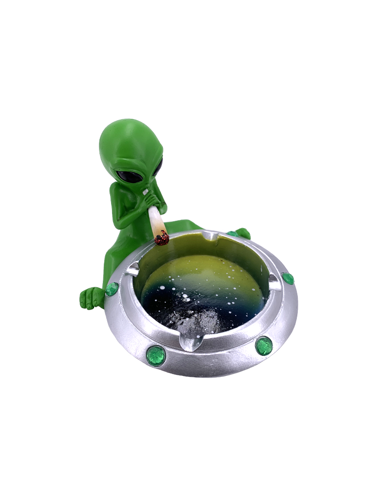 Alien On Spaceship  Ashtray 4.25"D